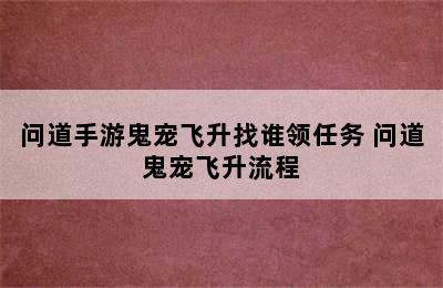 问道手游鬼宠飞升找谁领任务 问道鬼宠飞升流程